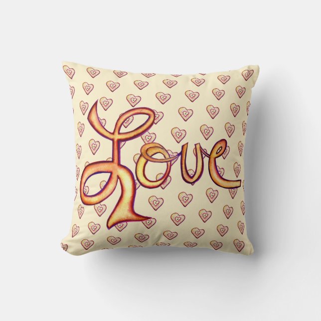 Pink Glamourous Love Word Coussin (Recto)