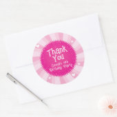 Pink Glitter Barbie Thank You Favor Stickers (Enveloppe)