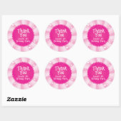 Pink Glitter Barbie Thank You Favor Stickers (Feuille)
