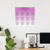 Pink Glitter Birthday Alphabetic Seating Plan Poster (Thuiskantoor)