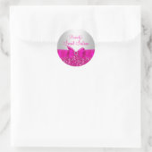 Pink Glitter & Bow Sweet Sixteen Sticker (Tas)