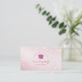 Pink Glitter Bread Logo Bakery Visitekaartje (Staand voorkant)