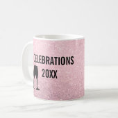 Pink Glitter Celebrations Champagne Cheers Koffiemok (Voorkant links)