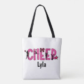 Pink Glitter Cheerleader Cheer Personalized Draagtas (Achterkant)