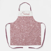 Pink Glitter Custom Name Kitchen Apron Schort (Voorkant)