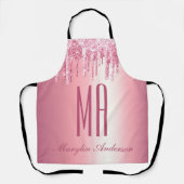 PINK GLITTER DRIP CUSTOM-NAAM MONOGRAM SCHORT (Voorkant)