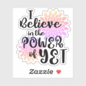 Pink Glitter Floral Power of yet typografie Sticker (Vel)