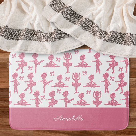 Pink Glitter Girl Ballerina Patroonzaal Badmat