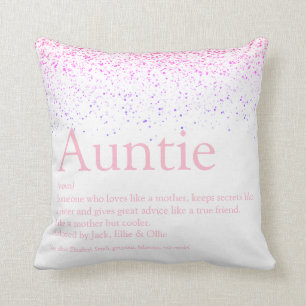 Pink Glitter Girly Fun Cool tante Definition Kussen