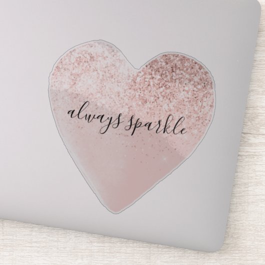 Pink Glitter Heart Sparkle Sticker (Detail)