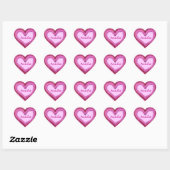 PINK Glitter Heart Sticker - Aangepaste naam (Vel)