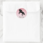 Pink Glitter Horse Barnyard Boerderij Party Ronde Sticker (Tas)