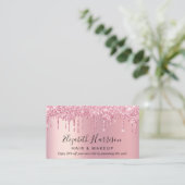 Pink Glitter-korting Visitekaartje (Staand voorkant)