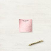 Pink Glitter Monogram Personalized Name Post-it® Notes (Op bureau)