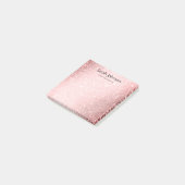 Pink Glitter Monogram Personalized Name Post-it® Notes (Schuin)