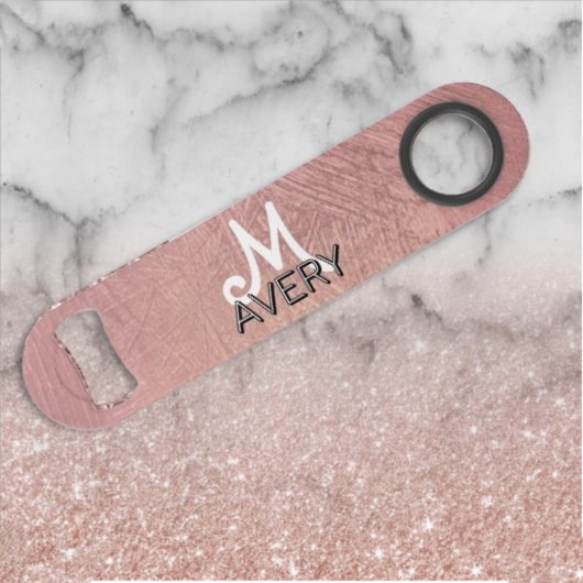 pink glitter monogram rose gold sparkle