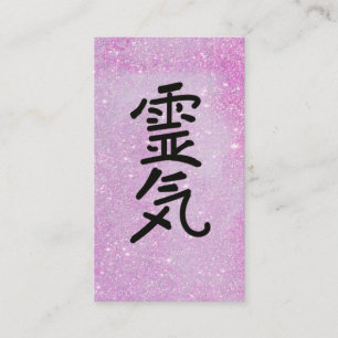 ** Pink Glitter Reiki Master Practitioner Symbool Visitekaartje