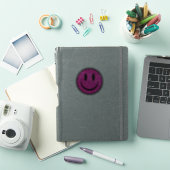 Pink Glitter Smile Face Custom-Cut Vinyl Stickers (iPad Cover)