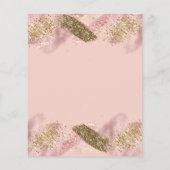 Pink Glitter Splash Baptism Budget Invitations (Achterkant)