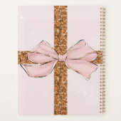 Pink Glitter Stripes & Bow Personalized Planner (Dos)