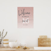 Pink Glitter Sweet 16 Welcome Sign Poster (Cuisine)