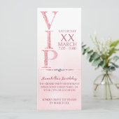 Pink Glitter VIP Ticket Kaart (Staand voorkant)