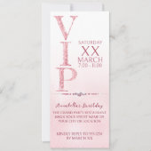 Pink Glitter VIP Ticket Kaart (Voorkant)
