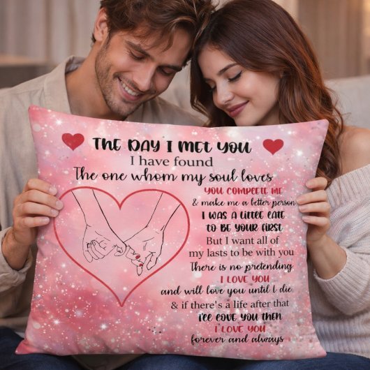 Pink Glittered Romantic Love Quote Kussen