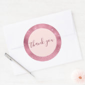 Pink Glitz Bedankt Ronde Sticker (Envelop)