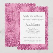 Pink Glitz Glitter Sparkle 16e verjaardag Kaart (Voorkant / Achterkant)