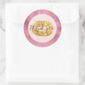 Pink Glitz Gold Lips Dank u Ronde Sticker (Tas)