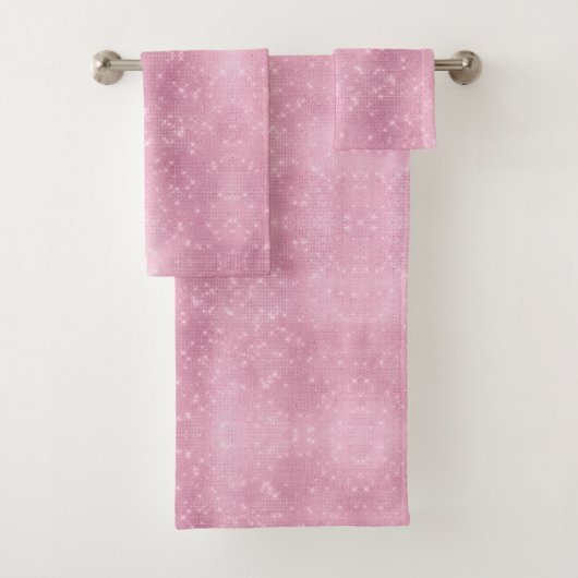 Pink Glitzy Chic Glam Sparkle Bad Handdoek (Insitu)