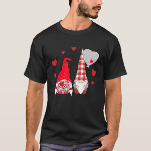 Pink Gnome Love Pset Heart Balloons Valentijns D T-shirt