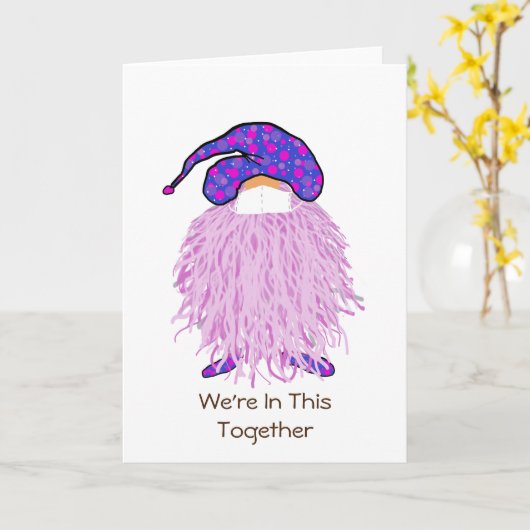 Pink Gnome: We're In This Together Kaart (Gele Bloem)