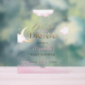 Pink Gold Baby of our Dreams Baby Shower Welcome Acryl Bord (Neutraal)