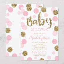 Pink Gold Baby shower Confetti Girl