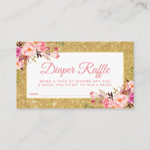 Pink Gold Baby shower Déchets Carte de billet P