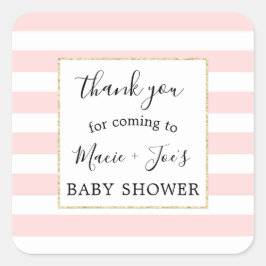 Pink Gold baby shower gunst bedankt sticker