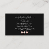 Pink Gold Baker Waterverf Baker Pastry Chef Zwart Visitekaartje (Achterkant)