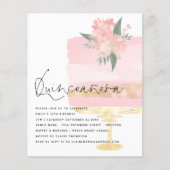 Pink Gold Birthday Cake Quinceanera Invite (Voorkant)