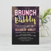 Pink Gold Brunch & Bubbly Invitation de douche nup (Debout devant)