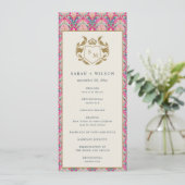 Pink Gold Classy Floral Laurel Programme de mariag (Debout devant)