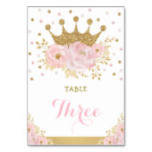Pink Gold Crown Princess Baby Girl Numéro de table (Par défaut)