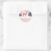 Pink & Gold Deer Personalized To and From Stickers (Tas)