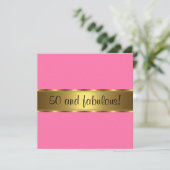 Pink Gold Fabulous 50e verjaardag Kaart (Staand voorkant)