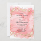 Pink Gold Fairytale Bridesmaids Invitations de déj (Devant)