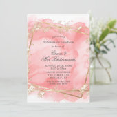 Pink Gold Fairytale Bridesmaids Invitations de déj (Debout devant)