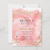 Pink Gold Fairytale Brunch & Bubbly Invitation (Devant)