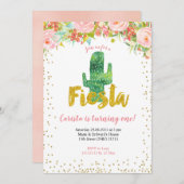 Pink Gold Fiesta première invitation anniversaire (Devant / Derrière)