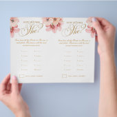 Pink Gold Floral Hoe oud was ze spel Flyer (Hand)